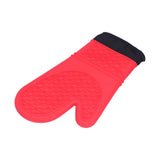 Silicone Oven Mitts with Cotton Heat Insulated Anti Scalding Baking Gloves for Home KitchenRed