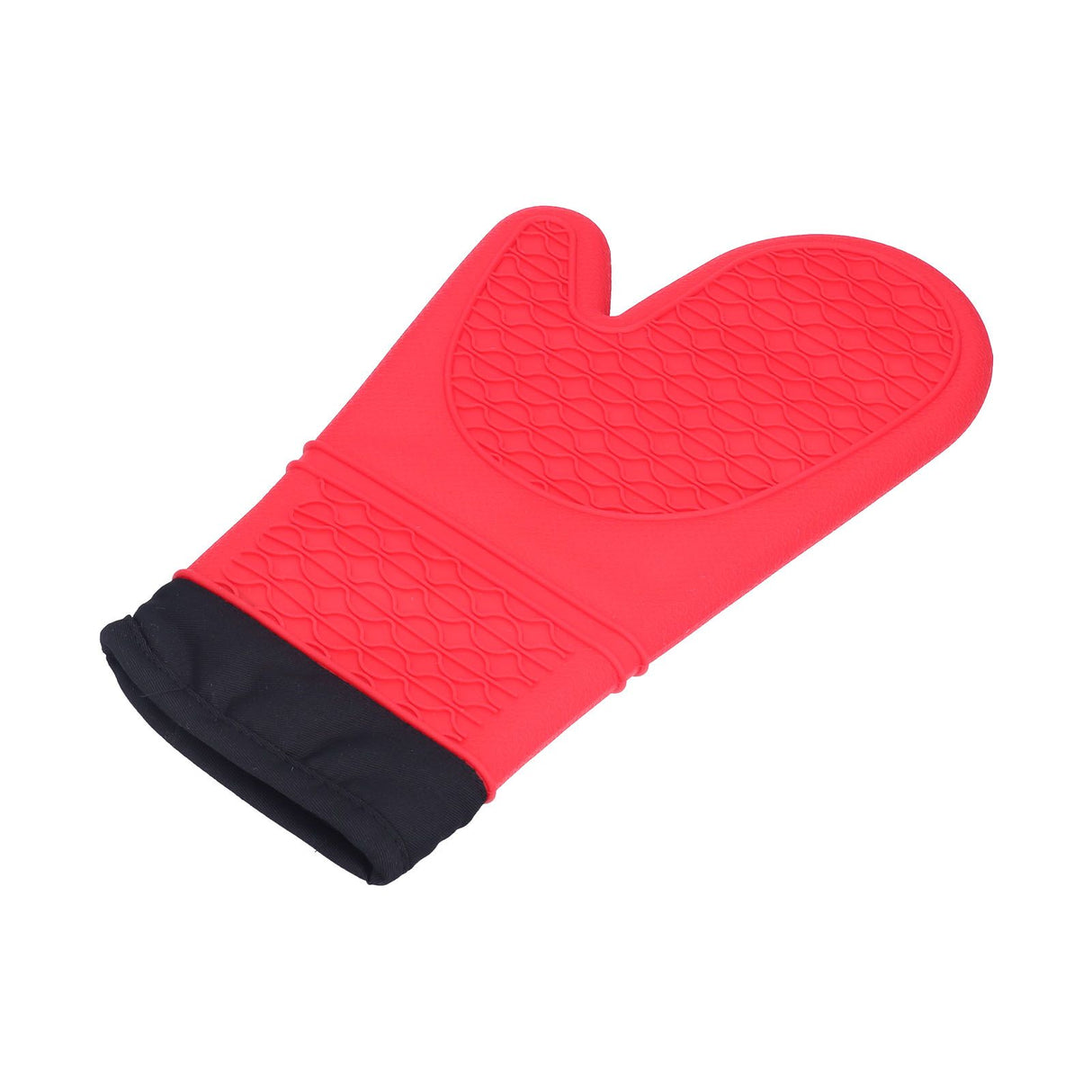 Silicone Oven Mitts with Cotton Heat Insulated Anti Scalding Baking Gloves for Home KitchenRed
