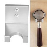 Bottomless Portafilter Rack Aluminum Alloy Viscose Perforated Dual Purpose Coffee Tamper Wall RackSilver
