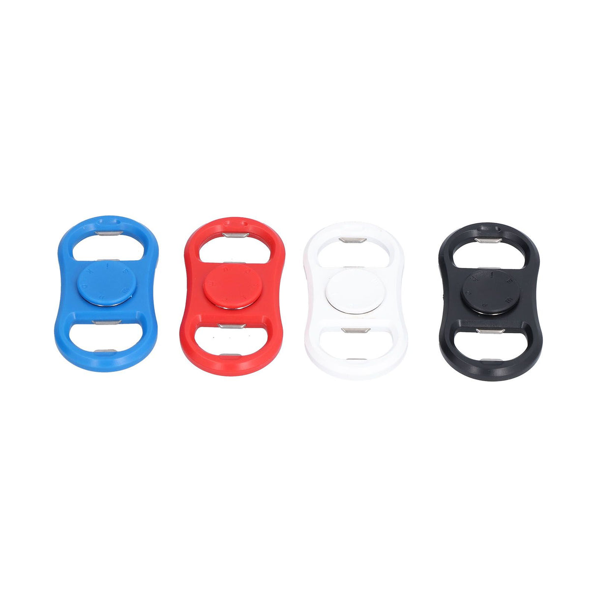 4Pcs Portable Manual Double Head Beer Bottle Opener Hand Decompression Toy Black White Blue Red