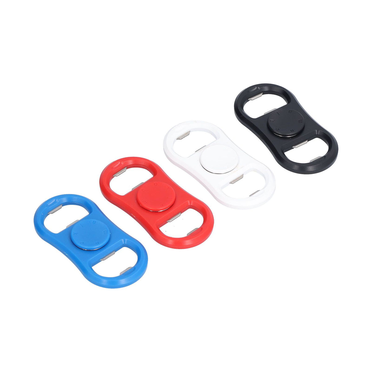 4Pcs Portable Manual Double Head Beer Bottle Opener Hand Decompression Toy Black White Blue Red