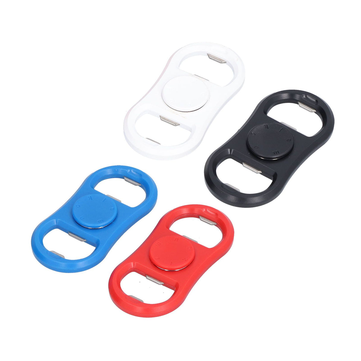 4Pcs Portable Manual Double Head Beer Bottle Opener Hand Decompression Toy Black White Blue Red