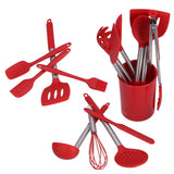 15PCS/Set Silicone Cooking Utensil Set with Stainless Steel Handle Kitchen Spatulas Spoon Cooking ToolsRed