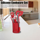 15PCS/Set Silicone Cooking Utensil Set with Stainless Steel Handle Kitchen Spatulas Spoon Cooking ToolsRed