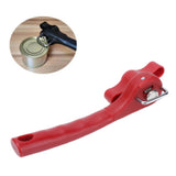 Manual Can Opener Stainless Steel Single Handle Side Open Safety Can Opener for Home CampingRed