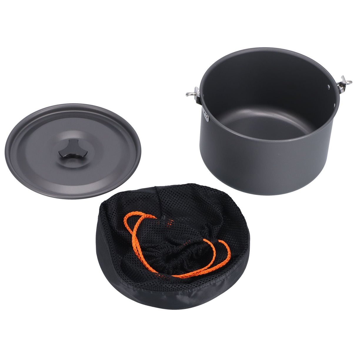 Outdoor Camping Pot Portable Aluminum Alloy Bonfire Hanging Pot with Lid Storage Bag for 6‑8 People