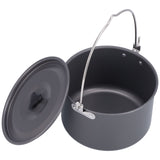 Outdoor Camping Pot Portable Aluminum Alloy Bonfire Hanging Pot with Lid Storage Bag for 6‑8 People