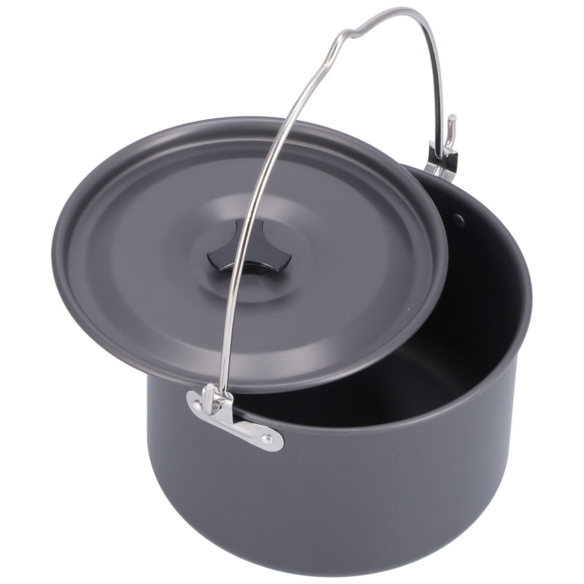 Outdoor Camping Pot Portable Aluminum Alloy Bonfire Hanging Pot with Lid Storage Bag for 6‑8 People
