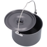 Outdoor Camping Pot Portable Aluminum Alloy Bonfire Hanging Pot with Lid Storage Bag for 6‑8 People