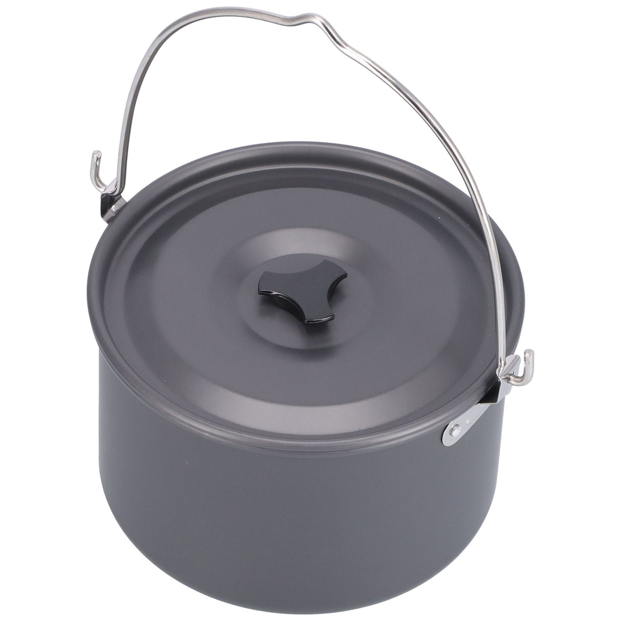 Outdoor Camping Pot Portable Aluminum Alloy Bonfire Hanging Pot with Lid Storage Bag for 6‑8 People