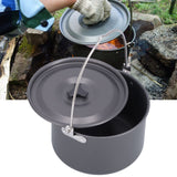 Outdoor Camping Pot Portable Aluminum Alloy Bonfire Hanging Pot with Lid Storage Bag for 6‑8 People