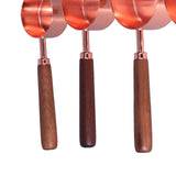 4Pcs Measuring Cups and Spoons Set with Copper Plated Handle Baking Tool for Kitchen
