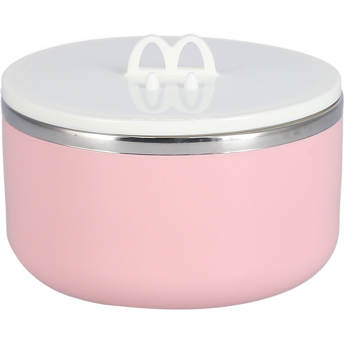 Stainless Steel Noodle Bowl Set Food Storage Container Portable Soup Snack Bowl with Lid(Pink Tableware )