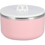 Stainless Steel Noodle Bowl Set Food Storage Container Portable Soup Snack Bowl with Lid(Pink Tableware ) - Side View
