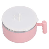 Stainless Steel Noodle Bowl Set Food Storage Container Portable Soup Snack Bowl with Lid(Pink Tableware ) - Extra Image