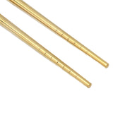 Portable Cutlery Set Stainless Steel Tableware Anti Corrosion Non Slip Anti Fading Chopsticks Spoon for Outdoor OfficeWhite Gold