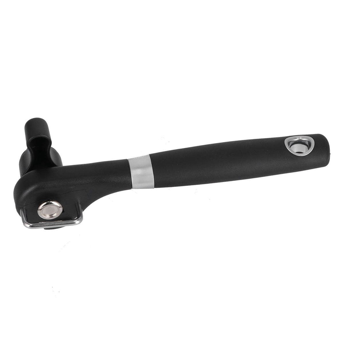 Manual Can Opener Stainless Steel Bottle Opener with Smooth Edge and Non Slip Handle Black for KitchenStraight Handle K3