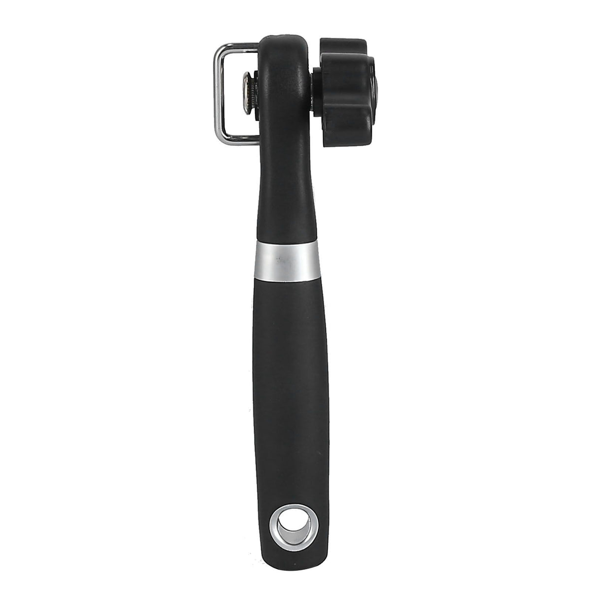 Manual Can Opener Stainless Steel Bottle Opener with Smooth Edge and Non Slip Handle Black for KitchenStraight Handle K3