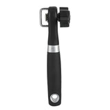 Manual Can Opener Stainless Steel Bottle Opener with Smooth Edge and Non Slip Handle Black for KitchenStraight Handle K3