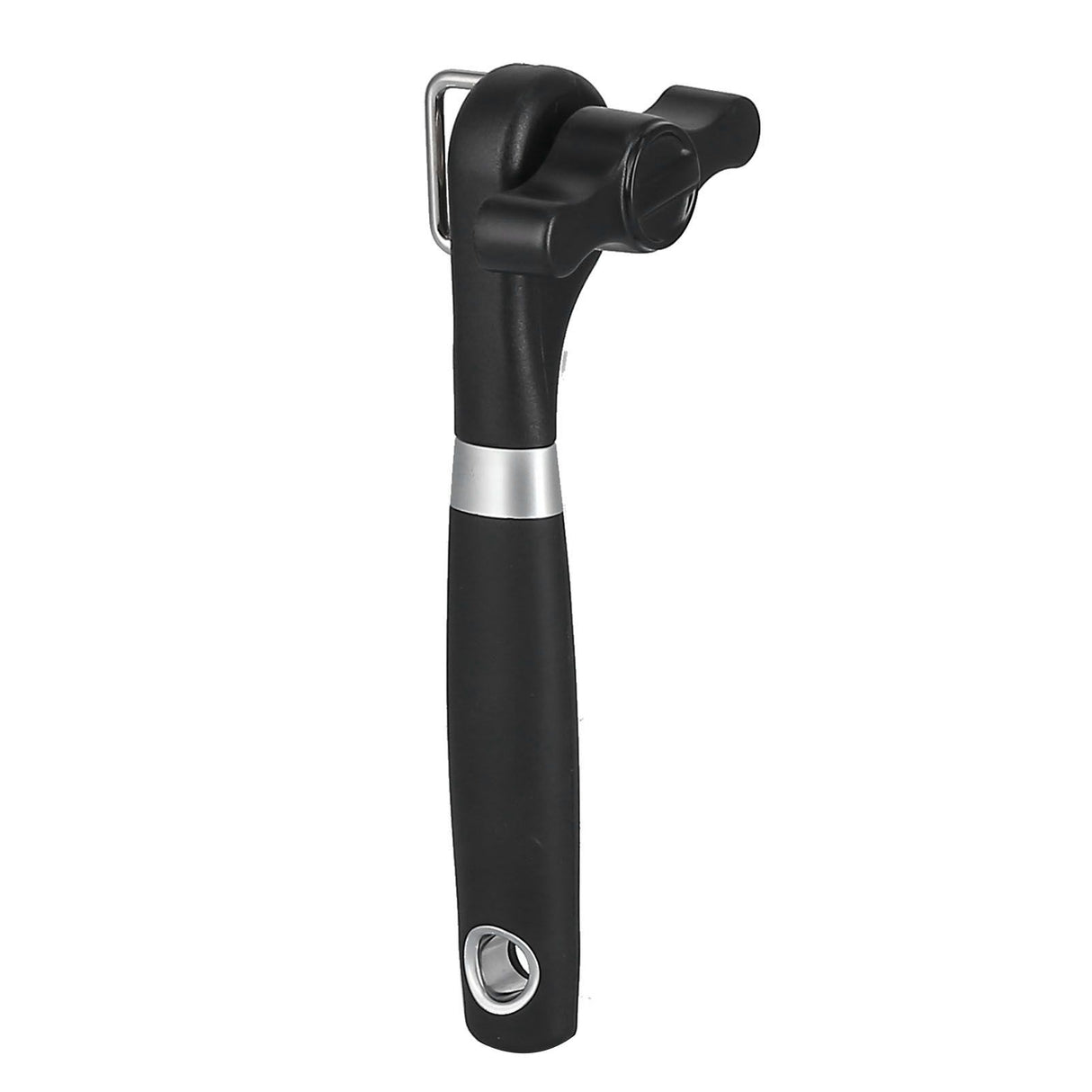 Manual Can Opener Stainless Steel Bottle Opener with Smooth Edge and Non Slip Handle Black for KitchenStraight Handle K3