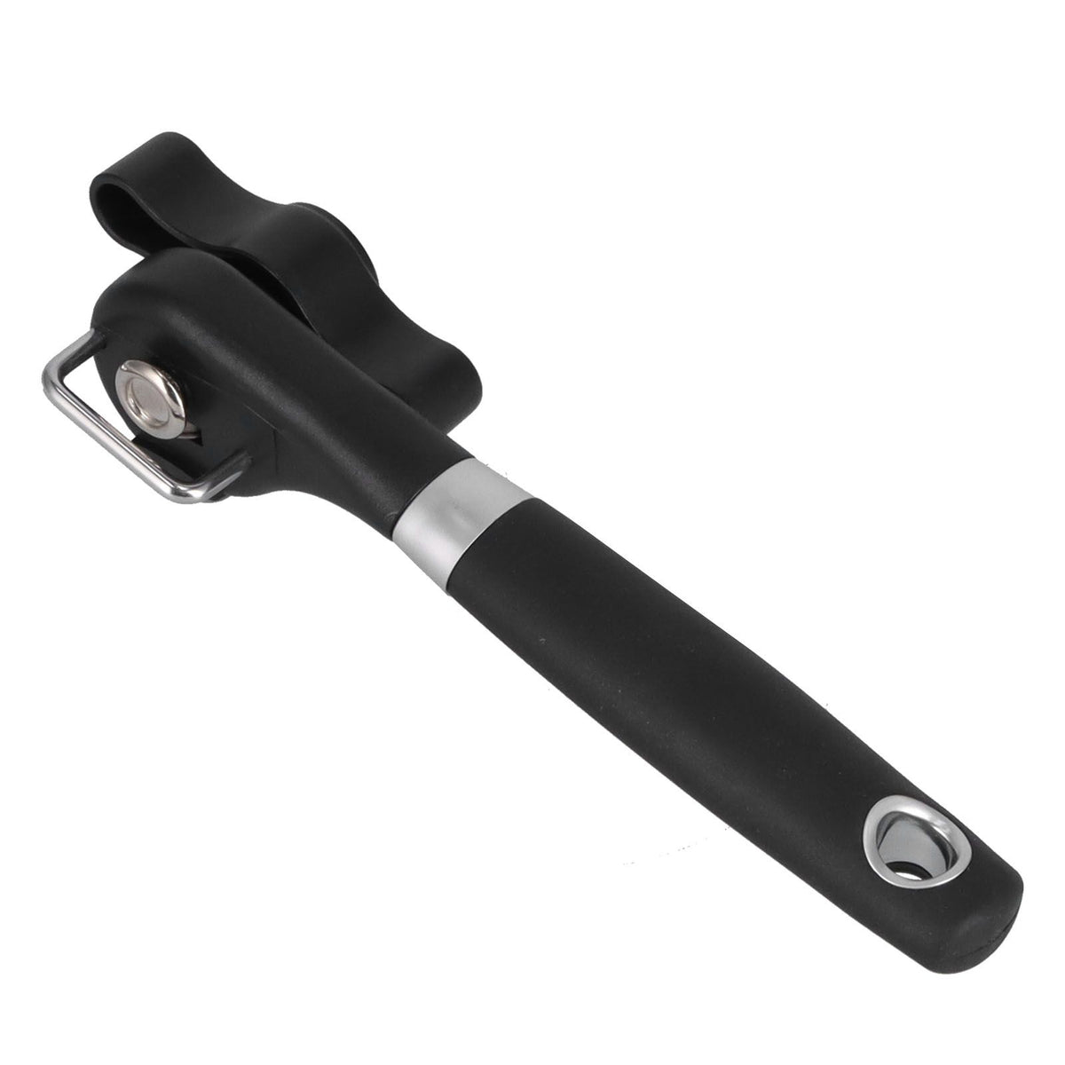 Manual Can Opener Stainless Steel Bottle Opener with Smooth Edge and Non Slip Handle Black for KitchenStraight Handle K3