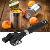 Manual Can Opener Stainless Steel Bottle Opener with Smooth Edge and Non Slip Handle Black for KitchenStraight Handle K3