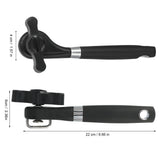 Manual Can Opener Stainless Steel Bottle Opener with Smooth Edge and Non Slip Handle Black for KitchenStraight Handle K3 - Extra Image