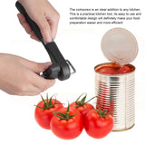 Manual Can Opener Stainless Steel Bottle Opener with Smooth Edge and Non Slip Handle Black for KitchenStraight Handle K3