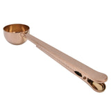 Stainless Steel Coffee Clip Spoon Multifunctional Milk Powder Measuring Spoon for HomeRose Gold - Front View