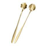 4PCS Mixing Spoon Flower Heart Shaped Coffee Spoon Stainless Steel Desert Scoop Ice Tea SpoonGold - Extra Image