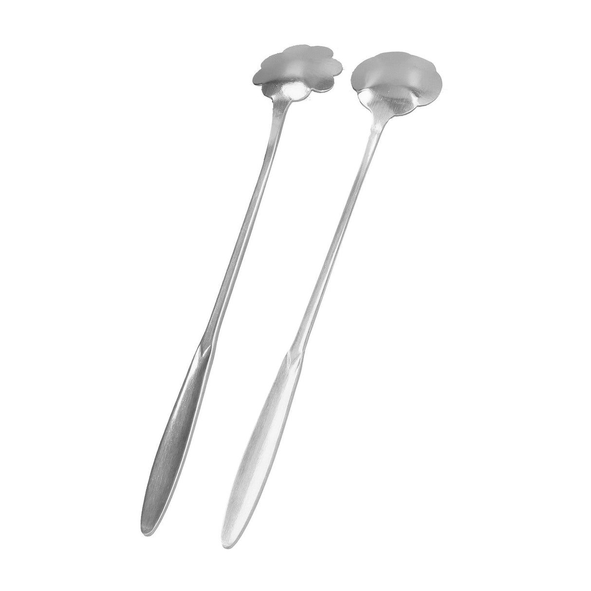 4PCS Mixing Spoon Flower Heart Shaped Coffee Spoon Stainless Steel Desert Scoop Ice Tea SpoonSilver