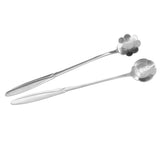 4PCS Mixing Spoon Flower Heart Shaped Coffee Spoon Stainless Steel Desert Scoop Ice Tea SpoonSilver