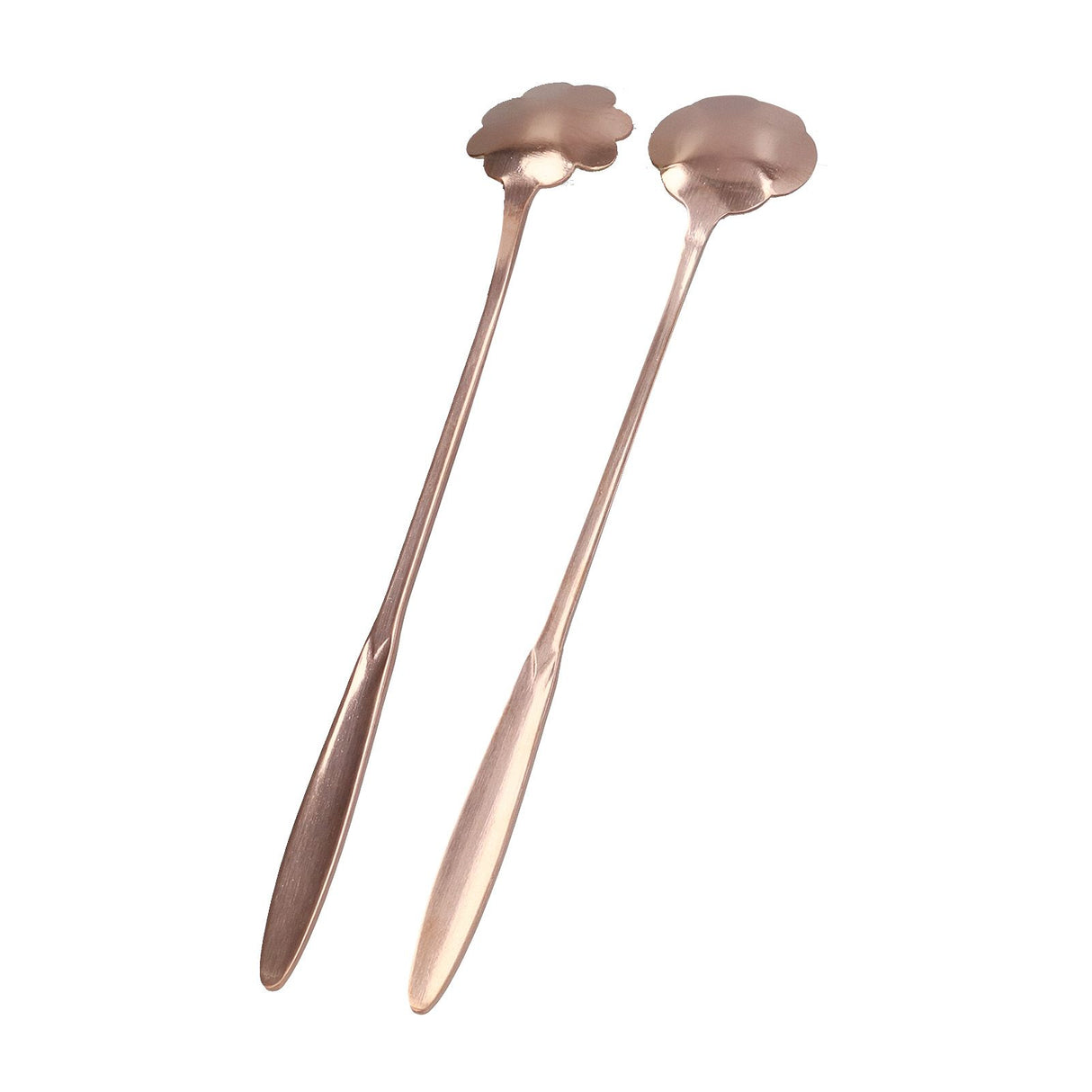 4PCS Mixing Spoon Flower Heart Shaped Coffee Spoon Stainless Steel Desert Scoop Ice Tea SpoonRose Gold