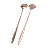 4PCS Mixing Spoon Flower Heart Shaped Coffee Spoon Stainless Steel Desert Scoop Ice Tea SpoonRose Gold