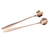 4PCS Mixing Spoon Flower Heart Shaped Coffee Spoon Stainless Steel Desert Scoop Ice Tea SpoonRose Gold - Extra Image