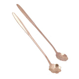 4PCS Mixing Spoon Flower Heart Shaped Coffee Spoon Stainless Steel Desert Scoop Ice Tea SpoonRose Gold