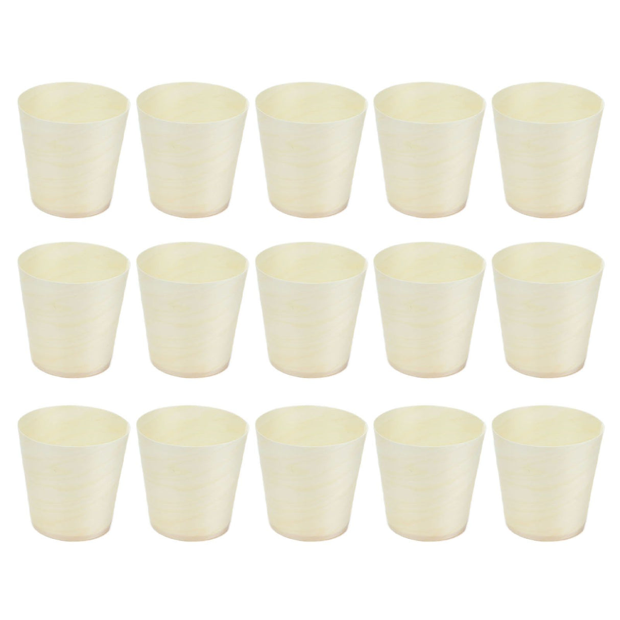 15Pcs Disposable Tasting Cup Wooden Decorated Lightweight Dessert Cup for Home Bars Restaurants