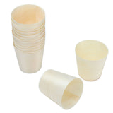 15Pcs Disposable Tasting Cup Wooden Decorated Lightweight Dessert Cup for Home Bars Restaurants - Rear View