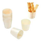 15Pcs Disposable Tasting Cup Wooden Decorated Lightweight Dessert Cup for Home Bars Restaurants