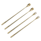 4Pcs 304 Stainless Steel Coffee Spoon Long Handle Coffee Spoon and Fork with Square Head Durable Easy Cleaning for Cafe and BarGold - 45-Degree Angle
