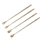 4Pcs 304 Stainless Steel Coffee Spoon Long Handle Coffee Spoon and Fork with Square Head Durable Easy Cleaning for Cafe and BarGold