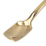 4Pcs 304 Stainless Steel Coffee Spoon Long Handle Coffee Spoon and Fork with Square Head Durable Easy Cleaning for Cafe and BarGold