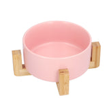 Fruit Salad Dessert Bowl Ceramic Bowl with Frame Big and Round Easy to Clean and Safe for FamilyPink - Side View