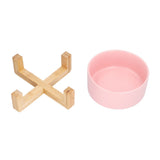Fruit Salad Dessert Bowl Ceramic Bowl with Frame Big and Round Easy to Clean and Safe for FamilyPink - Low Angle