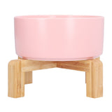 Fruit Salad Dessert Bowl Ceramic Bowl with Frame Big and Round Easy to Clean and Safe for FamilyPink - Extra Image
