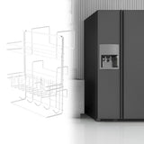 Refrigerator Storage Rack Iron Durable Side Wall Mounted Mini Fridge Organizer for Home Kitchen Restaurant