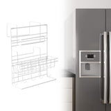 Refrigerator Storage Rack Iron Durable Side Wall Mounted Mini Fridge Organizer for Home Kitchen Restaurant