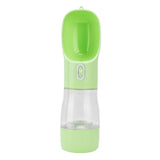 2 in 1 Pet Water Bottle Portable Anti Leakage Dog Food Bottler for Outdoor TravelingGreen - Front View