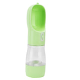 2 in 1 Pet Water Bottle Portable Anti Leakage Dog Food Bottler for Outdoor TravelingGreen - Side View