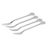 4pcs 2 Prong Fruit Fork Stainless Steel Mini Salad Fruit Dessert Tasting Forks for Home Kitchen PartySilver - Extra Image